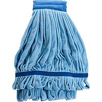 Genuine Joe Microfiber Wet Mophead Refill Small - Launderable, Absorption - MicroFiber - Blue - 1 Each (GJO47538)