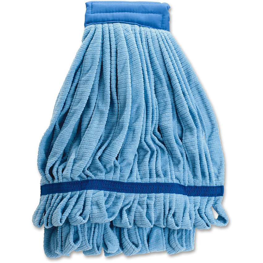 Genuine Joe Microfiber Wet Mophead Refill Medium - MicroFiber - Blue - 1 Each (GJO47539)