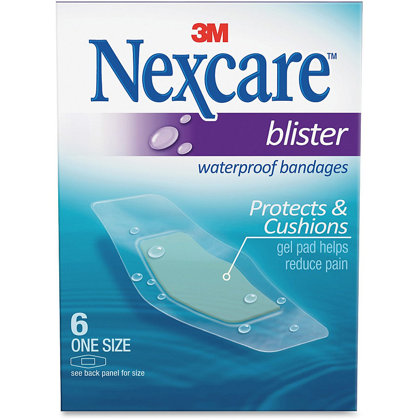 Nexcare Blister Waterproof Bandages - 1 Size 1.06" Width x 2.25" Length - Clear - 6 / Box (BWB06)