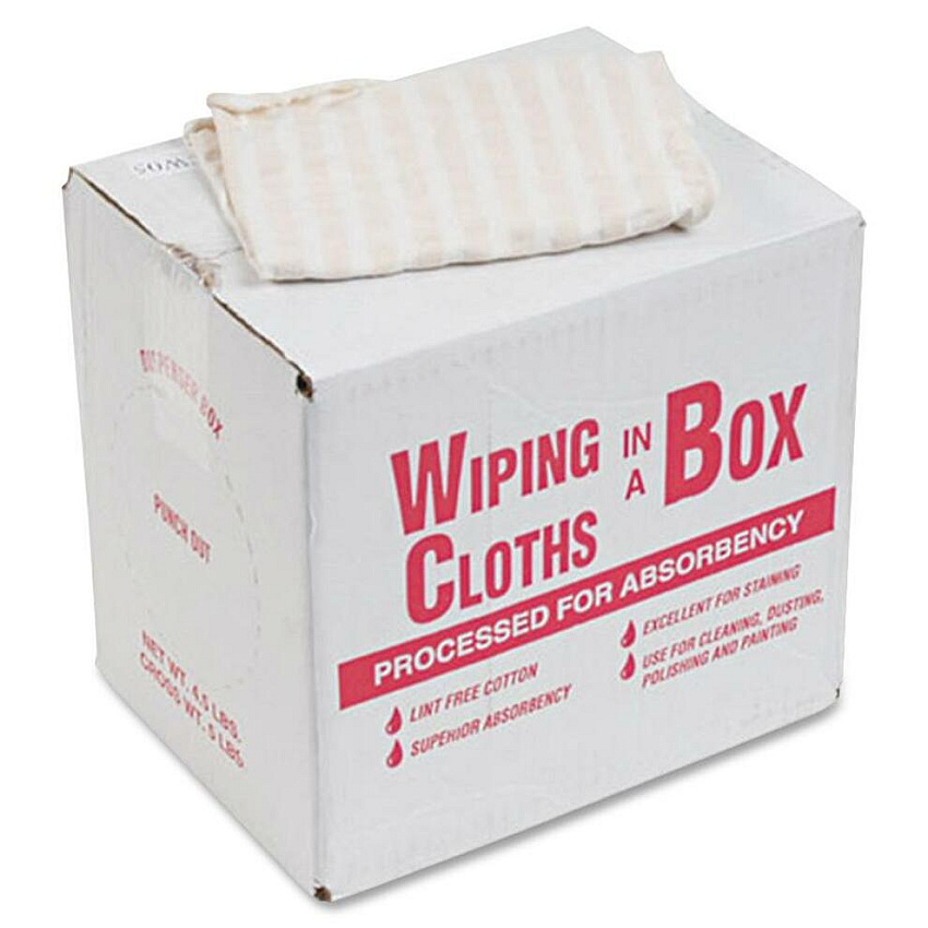 Office Snax Multipurpose Cotton Wiping Cloths For Multipurpose - Lint-free, Absorbent, Washable, Reusable - White, Red - 1 Box (00069)
