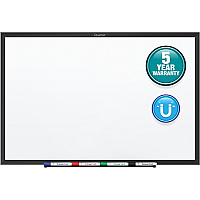 Quartet Classic Magnetic Whiteboard 72" (6 ft) Width x 48" (4 ft) Height - White Painted Steel Surface - Black Aluminum Frame - Horizontal/Vertical - Magnetic - 1 Each - TAA Compliant (SM537B)