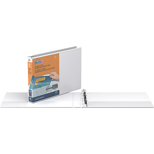 QuickFit Round Ring Deluxe Letter Spreadsheet Binder 1" Binder Capacity - Letter - 8 1/2" x 11" Sheet Size - Fastener(s): Round Ring - Pocket(s): 2, Internal - Horizontal Orientation - Polypropylene - White - Recycled - Spine Label, Ink-transfer R (97110)