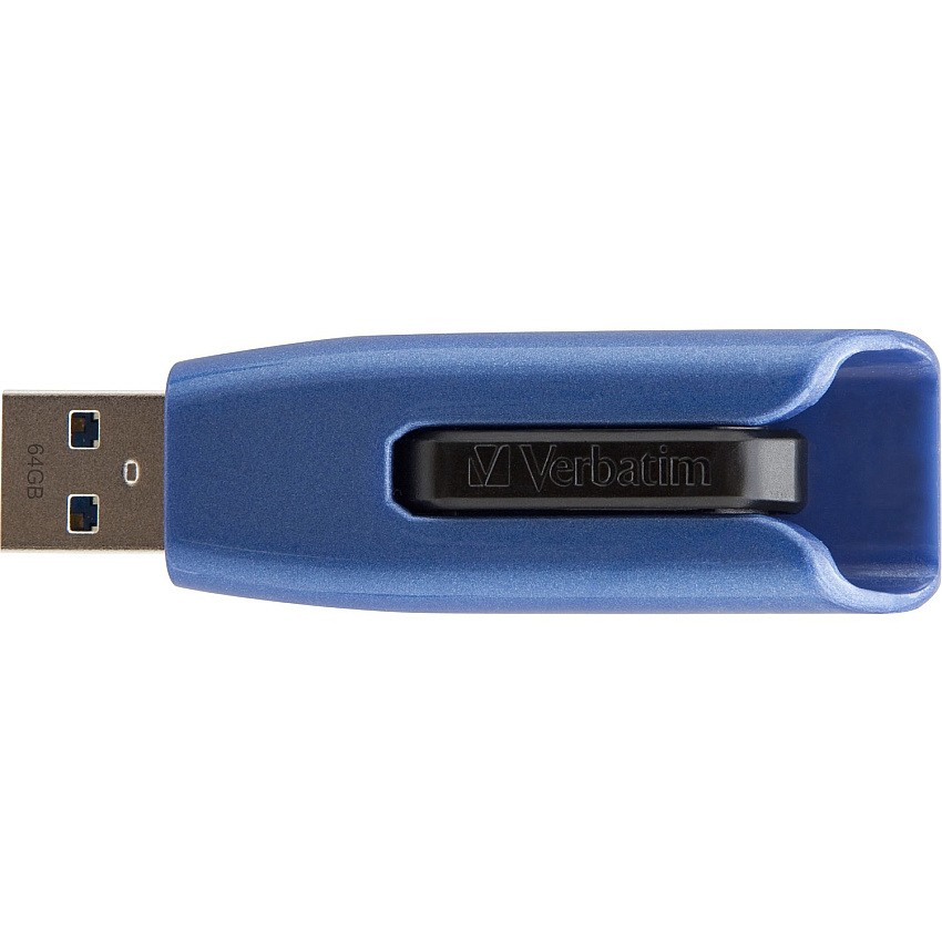 Verbatim 128GB Store 'n' Go V3 Max USB 3.0 Flash Drive - Blue 128 GB - USB 3.0 - 175 MB/s Read Speed - 80 MB/s Write Speed - Blue, Black - Lifetime Warranty - 1 Each (49808)