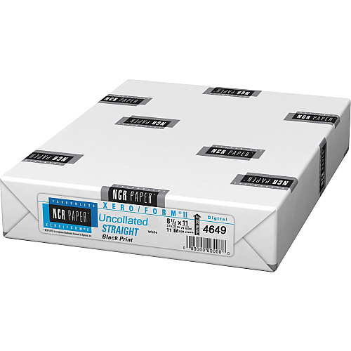 NCR Paper Xero/Form II Carbonless Uncollated Paper - White Letter - 8 1/2" x 11" - Smooth - White - 500 / Pack (4649)