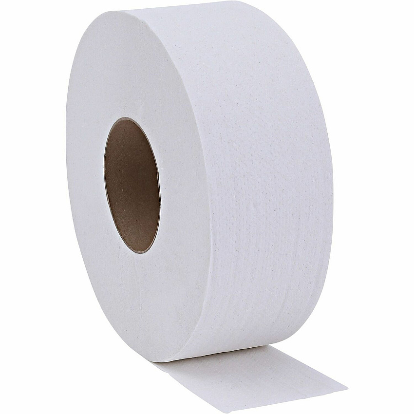 Genuine Joe&reg; Jumbo Toilet Paper, 2-Ply, 650-ft. Rolls, 12 Rolls 2 Ply - 3.30" Width x 650 ft Length - 3 19/64" Core - White - 12 / Carton (GJO2565012)