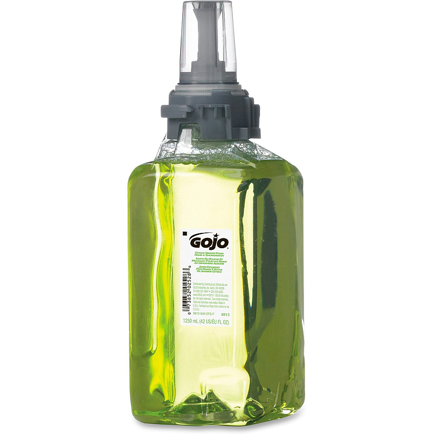 Gojo&reg; ADX-12 GingerCitrus Handwash Refill Ginger Citrus Scent - 1.32 quart - Pump Bottle Dispenser - Kill Germs - Hand, Skin, Hair, Body - Moisturizing - Green - Bio-based - 1 Each (881303)