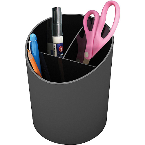 Deflecto Sustainable Office Recycled Large Pencil Cup 5.6" Height x 4.4" Width x 4.4" Length - Black - 1 Each (34204)
