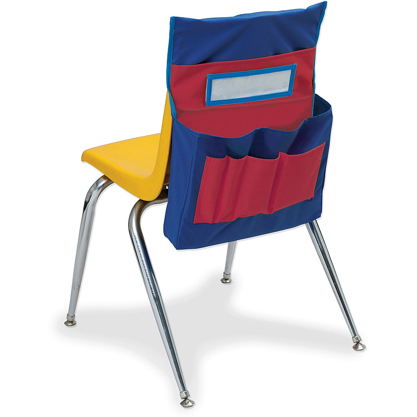 Pacon Chair Storage Pocket Chart 6 Pocket(s) - 18.50" Height x 14.50" Width x 2.50" Depth - Blue, Red - Polyester - 1 Each (20060)