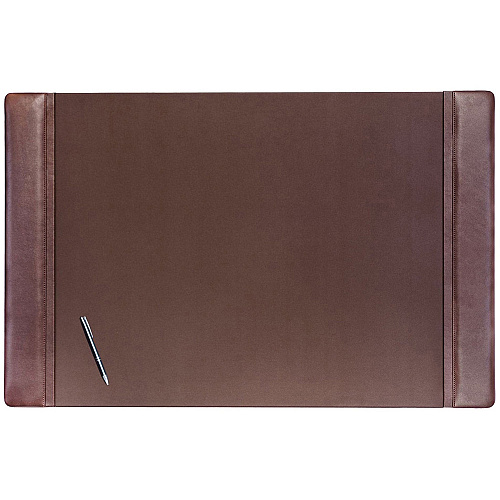 Dacasso Leather Desk Pad Rectangular - 38" Width x 24" Depth - Velveteen Backing - Leatherette - Chocolate Brown - 1 Each (P3425)
