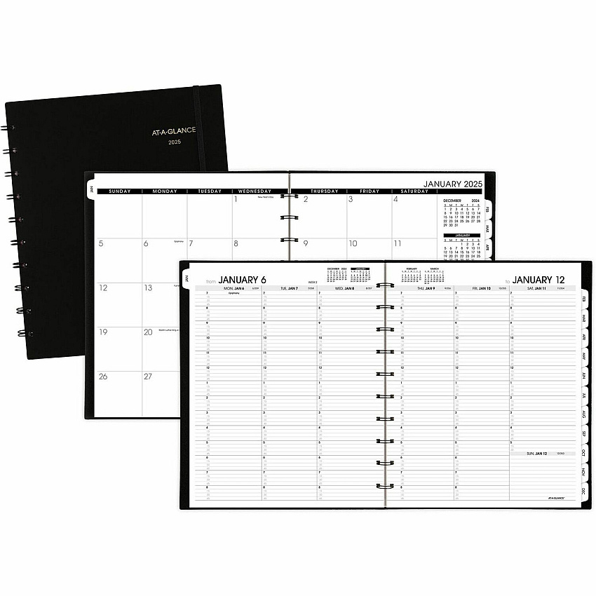 At-A-Glance Move-A-Page Weekly/Monthly Appointment Book Julian Dates - Weekly, Monthly - 12 Month - January 2026 to January 2027 - 7:00 AM to 8:00 PM - Quarter-hourly, 7:00 AM to 5:45 PM - Quarter-hourly - 1 Week, 1 Month Double Page Layout - 8 (70950E05)