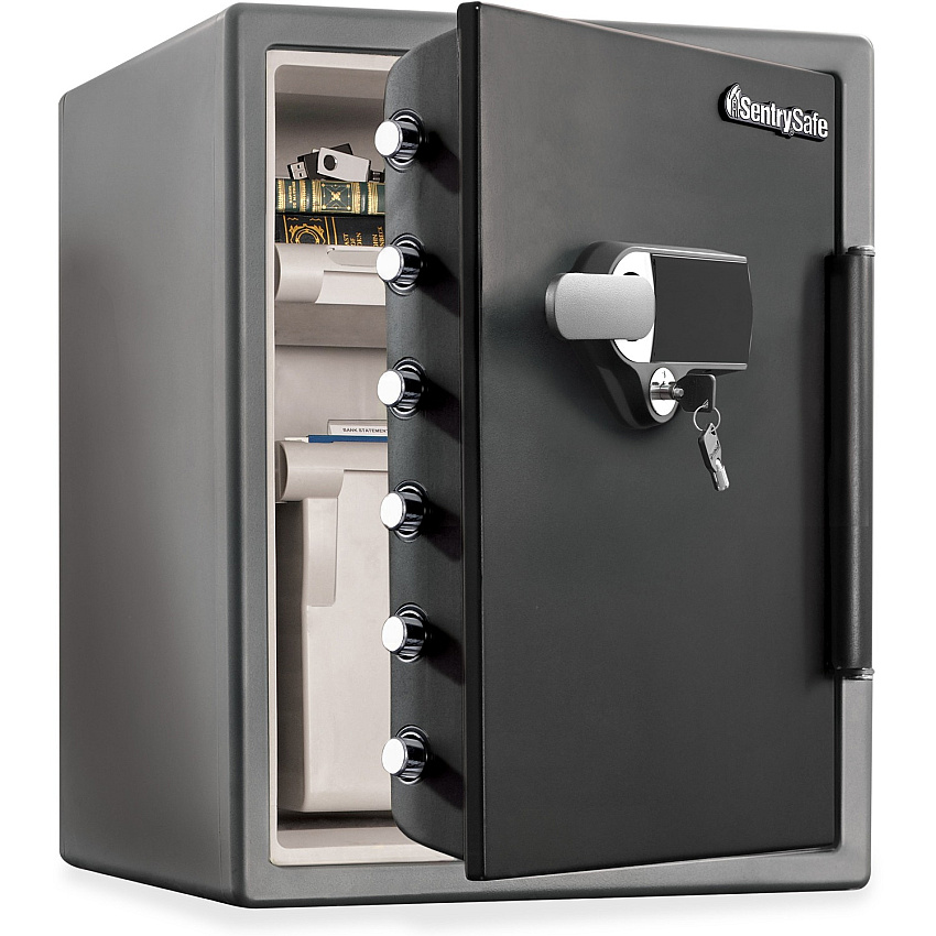 Fire-Safe Digital Alarm Water/Fire-resistant Safe Fire Proof - Overall Size 23.8" Height x 18.6" Width x 19.3" Depth - Gunmetal Black (SFW205UPC)