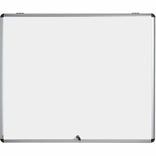 MasterVision Enclore Hinged Magnetic Aluminum Indoor Glazed Case 42.99" Board Height x 35.55" Board Width - Black Lacquered Steel Surface - Lightweight, Magnetic - Aluminum Frame - 45" Height x 37.5" Width - 1 Each (VT380109150)