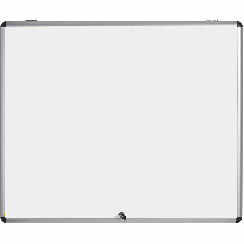 MasterVision Enclore Hinged Magnetic Aluminum Indoor Glazed Case 42.99" Board Height x 35.55" Board Width - Black Lacquered Steel Surface - Lightweight, Magnetic - Aluminum Frame - 45" Height x 37.5" Width - 1 Each (VT380109150)