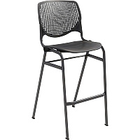 KFI Barstool with Polypropylene Seat and Back Black Seat Color - Polypropylene Seat Material - Black Back Color - Polypropylene Back Material - Silver Frame Color - 1 Each (BR2300P10)