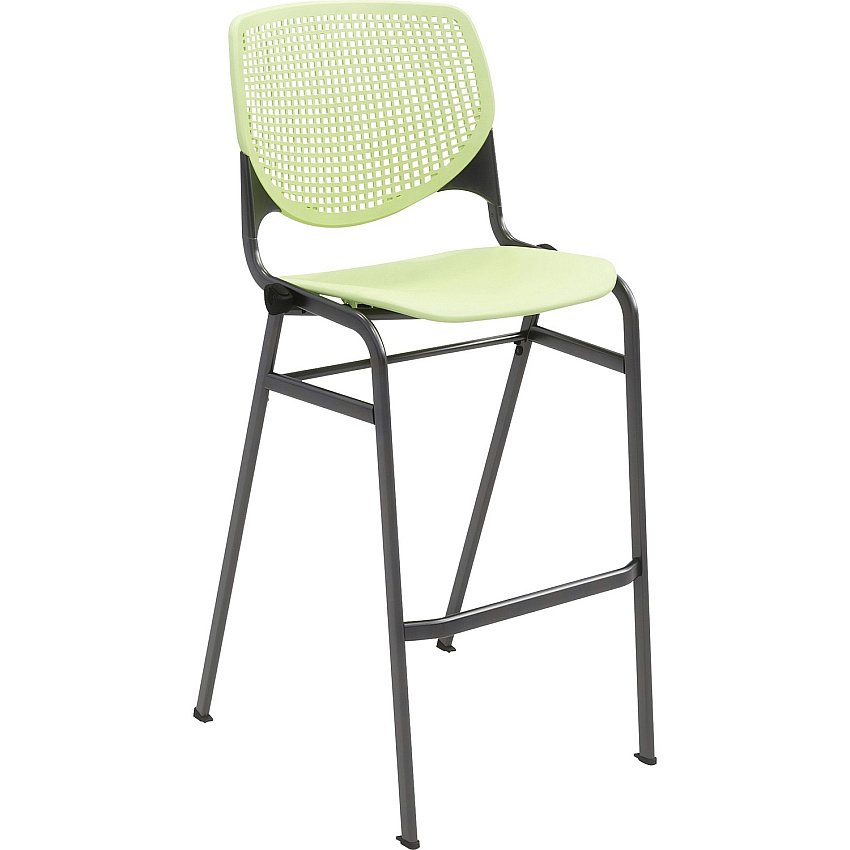 KFI Barstool with Polypropylene Seat and Back Lime Green Seat Color - Polypropylene Seat Material - Lime Green Back Color - Polypropylene Back Material - Silver Frame Color - 1 Each (BR2300P14)