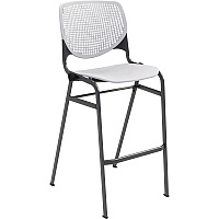 KFI Barstool with Polypropylene Seat and Back Light Gray Seat Color - Polypropylene Seat Material - Light Gray Back Color - Polypropylene Back Material - Silver Frame Color - 1 Each (BR2300P13)