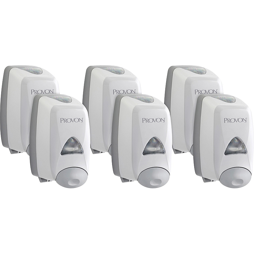 Provon FMX-12 Foam Soap Dispenser Manual - 1.32 quart Capacity - Key Lock, Soft Push, Wall Mountable - Dove Gray - 6 / Carton (516006CT)