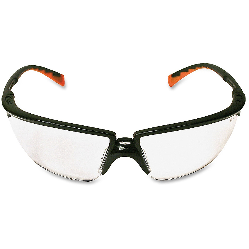 3M Privo Unisex Protective Eyewear Standard - Ultraviolet Protection - Orange - Clear Lens - Black Frame - Comfortable, Anti-fog, UV Resistant, Nose Bridge - 1 Each (122610000020)