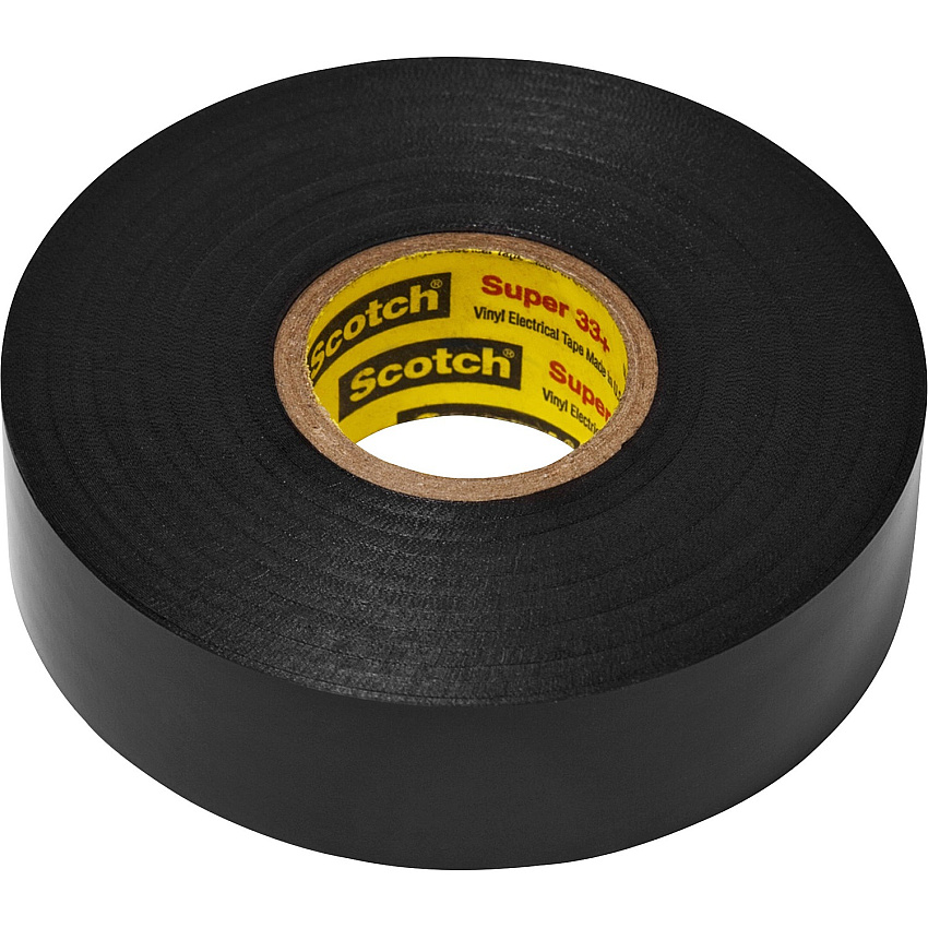 Scotch Super 33 Plus Vinyl Electrical Tape 22 yd Length x 0.75" Width - Black - Rubber - Vinyl Backing - Flame Resistant, Temperature Resistant, Weather Resistant, Abrasion Resistant, Moisture Resistant, Alkali Resistant, Acid Resistant, Corros (6132BA10)