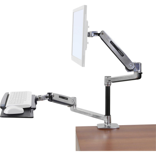 Ergotron WorkFit-LX Sit-Stand Workstation Mount System, Polished Aluminum (45405026)