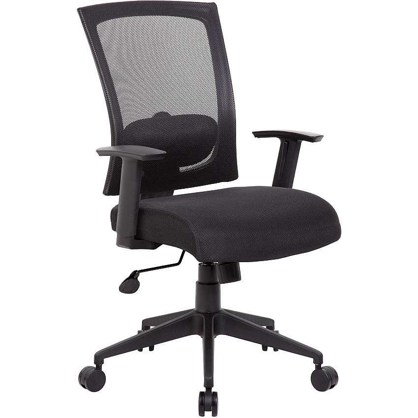 Boss B6706 Task Chair Black Seat Color - Mesh Seat Material - Black Back Color - Black Frame Color - Nylon Frame Material - 5-star Base - 1 Each (B6706BK)