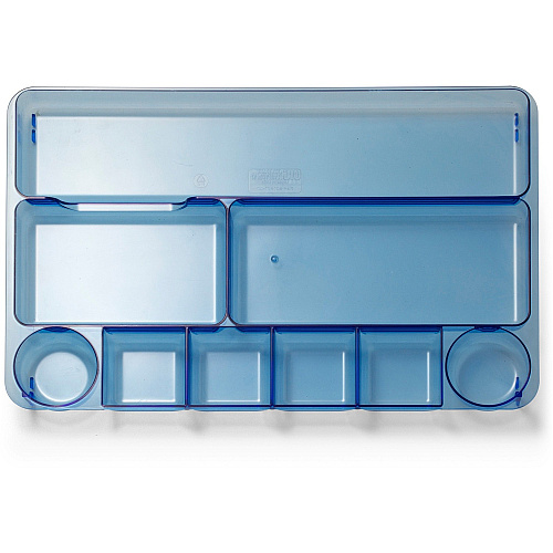 Officemate Blue Glacier Drawer Tray 9 Compartment(s) - 1.13" Height x 14" Width x 9" Depth - Desktop - Transparent Blue - 1 Each (23216)