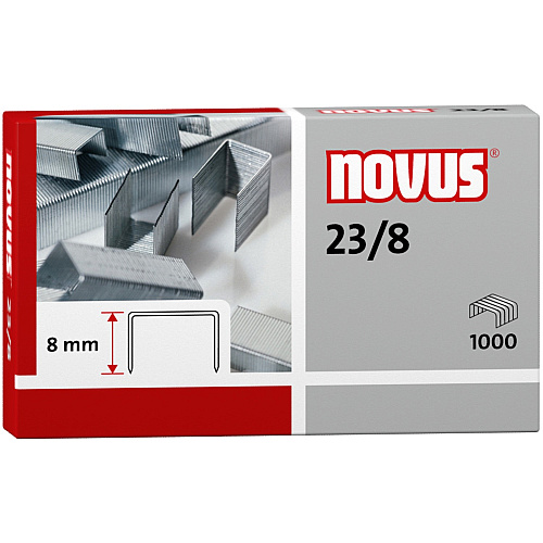 Novus 23/8 Super Heavy Duty Staples 5/16" Leg - Silver - Steel - 1000 / Carton (0420040)