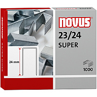 Novus 23/24 Super Heavy Duty Staples 15/16" Leg - Silver - Steel - 1000 / Carton (0420644)