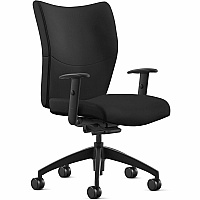 9 to 5 Seating Fabric Mid-Back Management & Task Seating Black Seat Color - Leather Seat Material - Black Back Color - Leather Back Material - 5-star Base - 1 Each (2360Y2A8BL31)