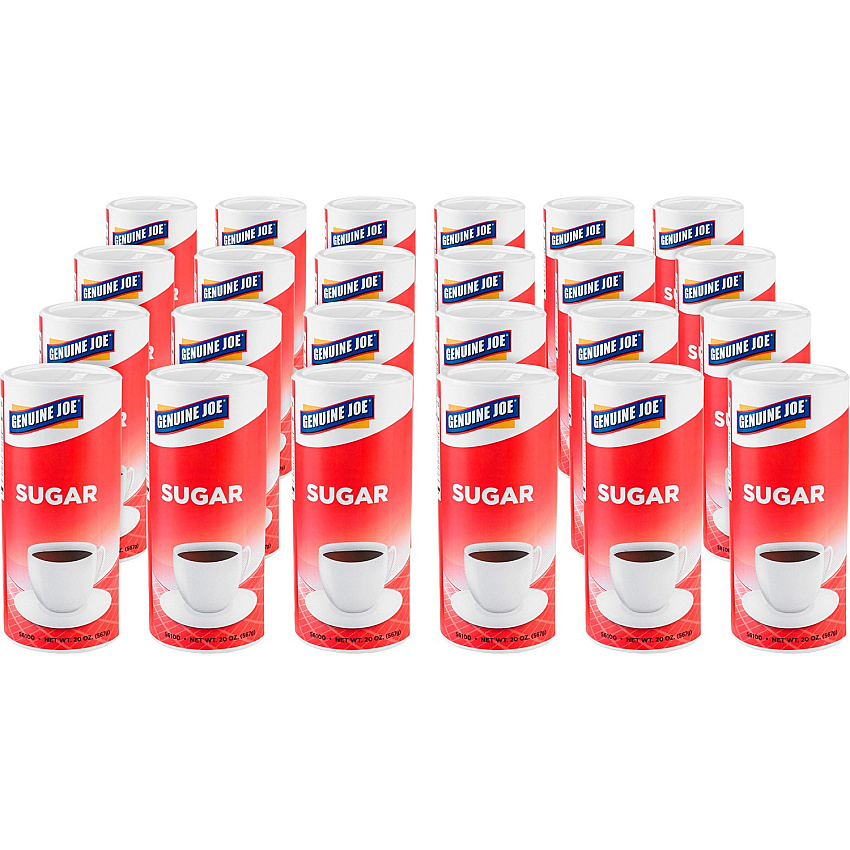 Genuine Joe Sugar 20 oz (567 g) - Natural Sweetener - 3/Pack - 8 / Carton (GJO56100CT)