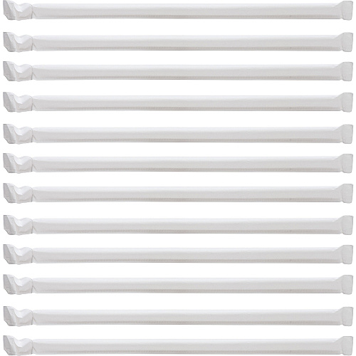 Genuine Joe Jumbo Translucent Straight Straws 7.8" Length - Clear - 500/Box - 12 / Carton (GJO58925CT)
