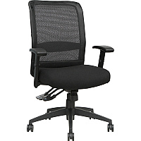 Lorell Executive High-Back Mesh Multifunction Office Chair Black Seat Color - Fabric Seat Material - Black Back Color - Steel Frame Material - 5-star Base - Black - 1 Each (LLR62105)