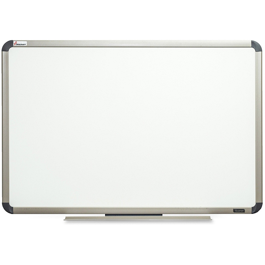 SKILCRAFT Aluminum Frame Total Erase White Board 72" (6 ft) Width x 48" (4 ft) Height - White Surface - Titanium Aluminum Frame - Rectangle - 1 Each (7110016222129)