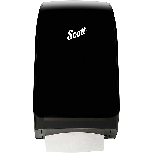 Scott Scott Scottfold Folded Towel Dispenser 18.8" Height x 10.7" Width x 5.5" Depth - Black - Key Lock, Translucent, See-through Design - 1 Each (39711)