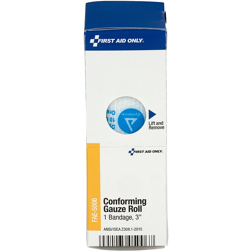 First Aid Only 3" Gauze Roll Bandage 3" Width x 12 ft Length - White - 1 / Box (FAE5006)