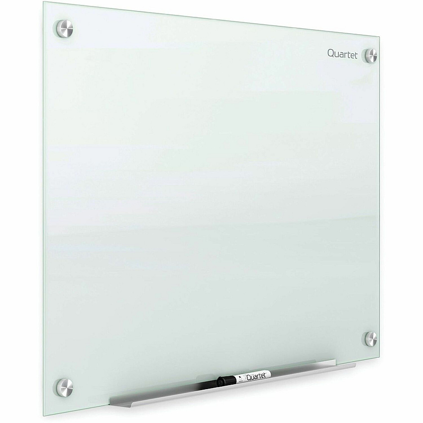 Quartet Infinity Glass Dry-Erase Whiteboard 96" (8 ft) Width x 48" (4 ft) Height - White Tempered Glass Surface - White Frame - Horizontal/Vertical - Magnetic - 1 Each (G9648W)