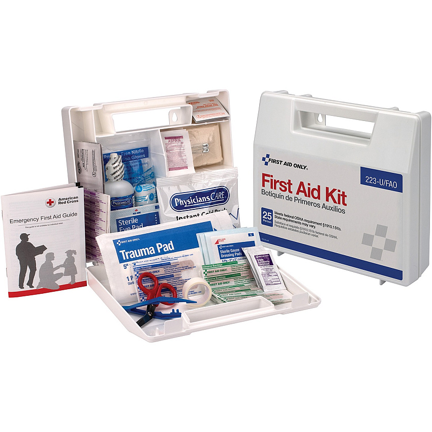 First Aid Only 25 Person Bulk First Aid Kit 107 x Piece(s) For 25 x Individual(s) - 2.5" Height x 8.4" Width x 9" Depth - Plastic Case - 1 Each (223UFAO)