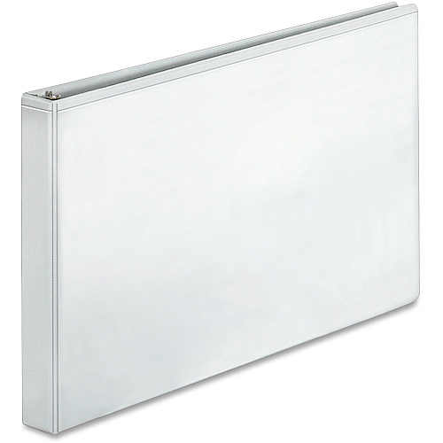 Business Source Tabloid-size Round Ring Reference Binder 1" Binder Capacity - Tabloid - 11" x 17" Sheet Size - Fastener(s): Round Ring - White - Durable, Clear Overlay - 1 Each (BSN45100)