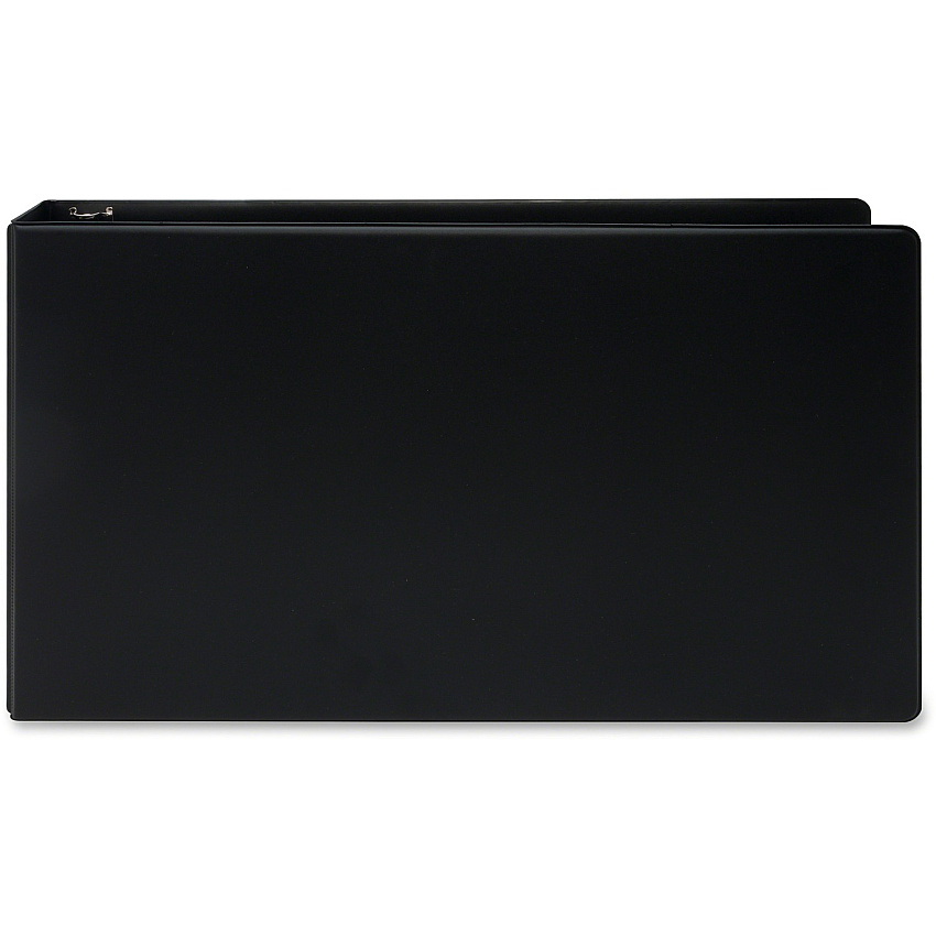 Business Source Tabloid-size Round Ring Reference Binder 2" Binder Capacity - Tabloid - 11" x 17" Sheet Size - Fastener(s): Round Ring - Black - Recycled - Durable, Label Holder - 1 Each (BSN44101)