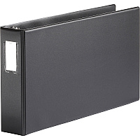 Business Source Tabloid-size Round Ring Reference Binder 3" Binder Capacity - Tabloid - 11" x 17" Sheet Size - Round Ring Fastener(s) - Black - Durable, Label Holder - 1 Each (BSN44102)