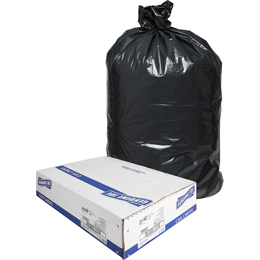 Genuine Joe Slim Jim 23-Gal Black Can Liners, 150/Carton (GJO70057)