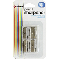 Officemate Achieva Pencil Sharpeners Handheld - Metal, Aluminum - Metallic Silver - 4 / Pack (30218)