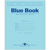 Roaring Spring Blue Book 8-sheet Exam Booklet 8 Sheets - Stapled - Ruled Margin - 15 lb Basis Weight - 7