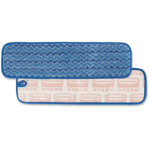 Rubbermaid Commercial Hygen 18" Microfiber Wet Pad 5.2" Width x 18" Length - Durable - MicroFiber - Blue - 1 Each (Q410BL)
