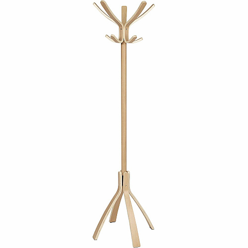 Alba High-capacity Wood Coat Stand 10 Pegs - 48" Height - for Coat, Clothes - Wood - Light Brown - 1 Each (PMCAFEC)