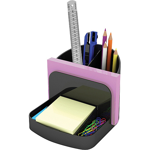 Deflecto Sustainable Office Desk Caddy 5" Height x 5.38" Width x 6.75" Depth - Desktop - 30% Recycled - Black - Plastic - 1 Each (38904)