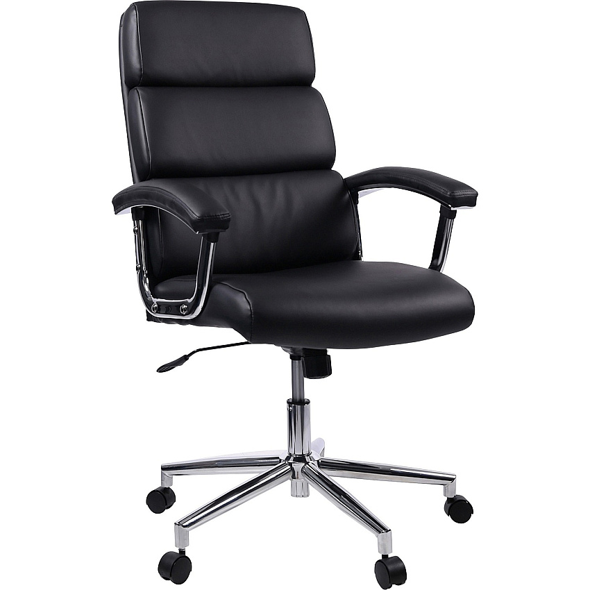 Lorell High-back Office Chair Black Seat Color - Bonded Leather Seat Material - Black Back Color - Bonded Leather Back Material - 1 Each (LLR20018)