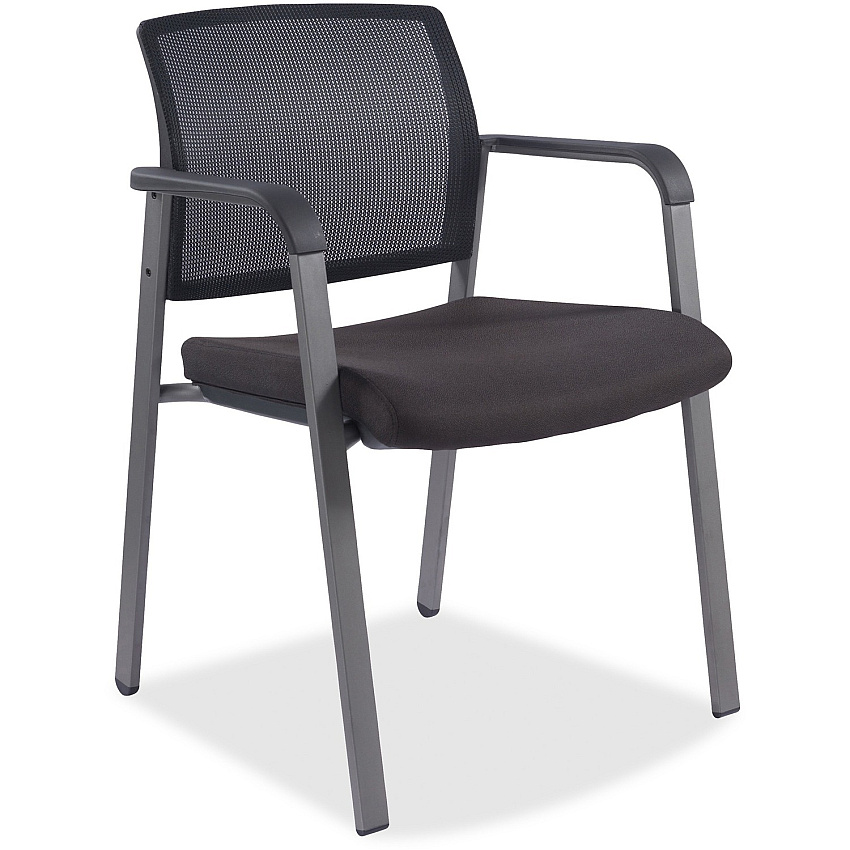Lorell Mesh Back Guest Chair Black Seat Color - Fabric Seat Material - Black Back Color - Mesh Back Material - 1 Each (LLR30956)