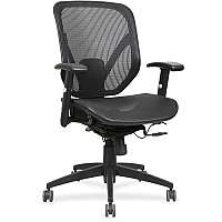 Lorell Executive Synchro Tilt Mesh Mid-back Office Chair Black Seat Color - Black Back Color - Plastic Frame Material - 5-star Base - Black - 1 Each (LLR40203)