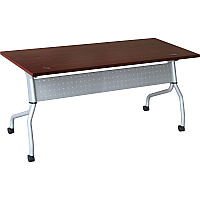 Lorell Flip Top Training Table Rectangle Top - Four Leg Base - 4 Legs - 23.60" Table Top Width x 72" Table Top Depth - 29.50" Height x 70.88" Width x 23.63" Depth - Training - Assembly Required - Mahogany - Nylon - Melamine Top Material - 1 Eac (LLR60718)